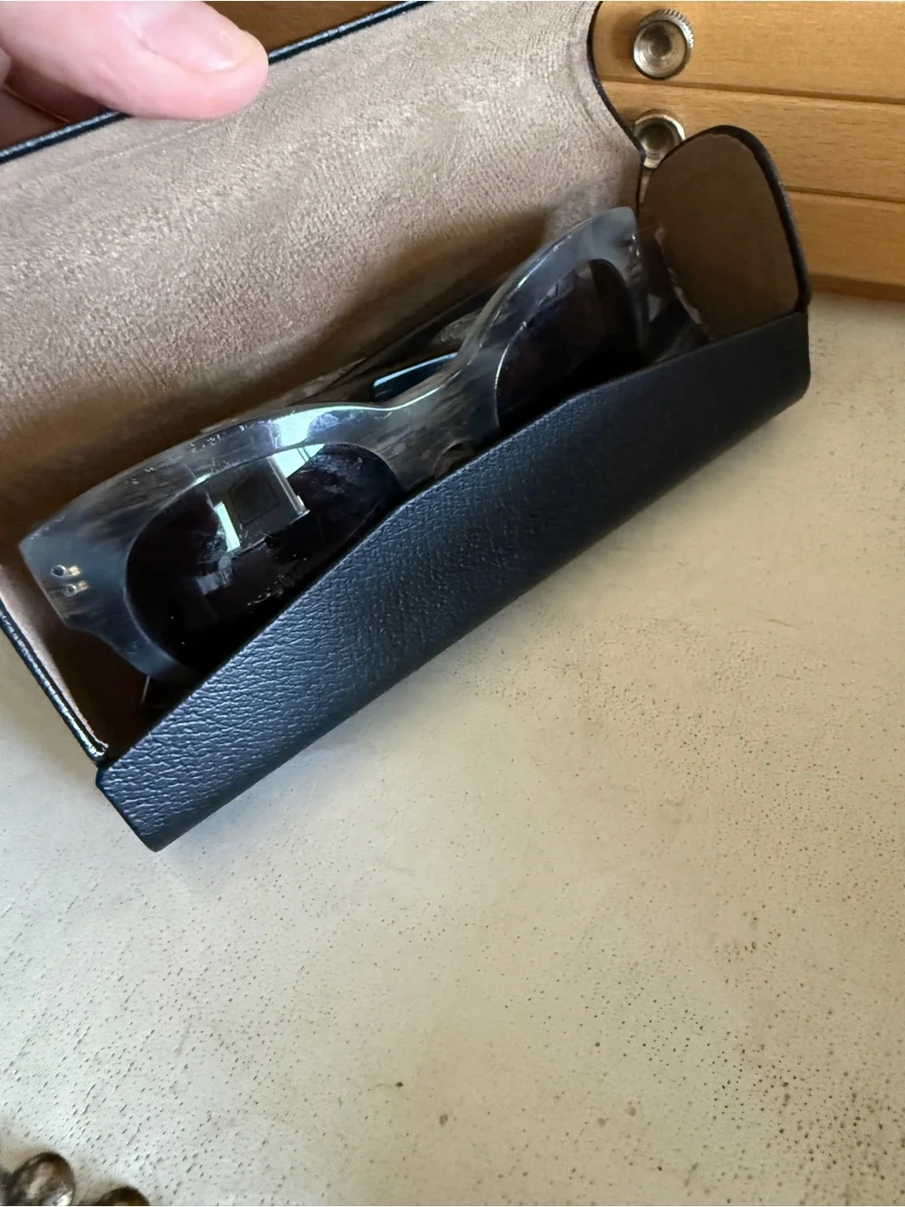 Burberry B4229-F Sunglasses Gray Marble Acetate Oversized Made Italy w Case